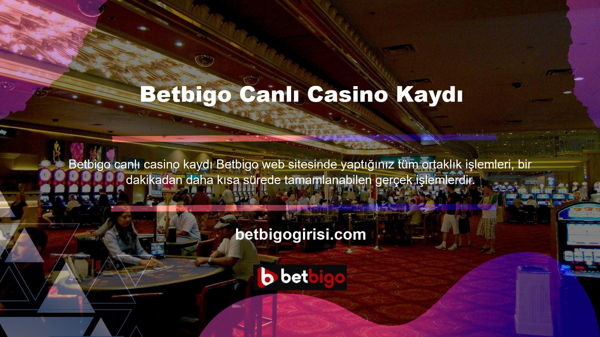 Betbigo canlı casino fırsatlarından yararlanmak isteyen kullanıcılar mevcut adreslerinden kolayca hesap açabilirler